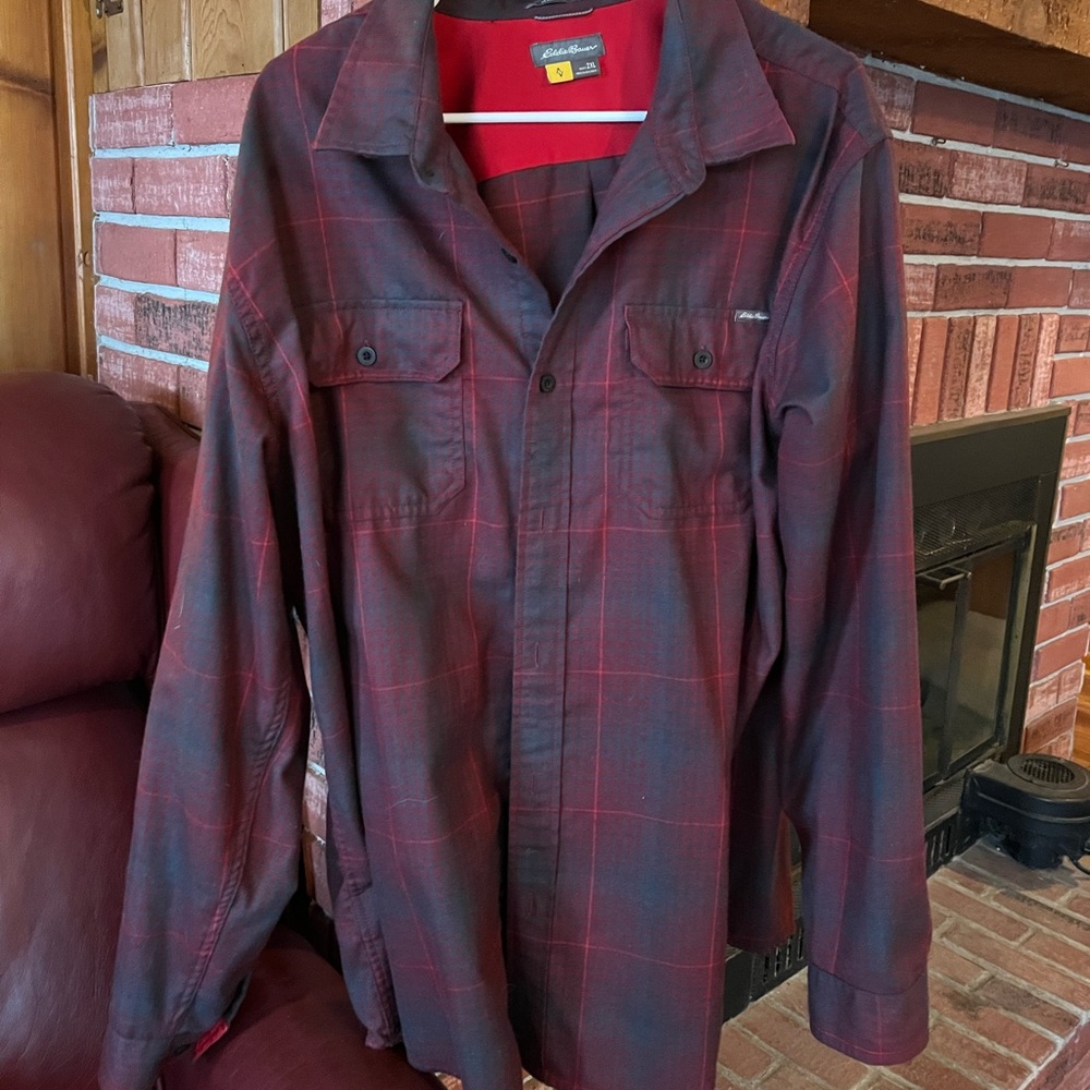 Eddie Bauer button down plaid / flannel shirt